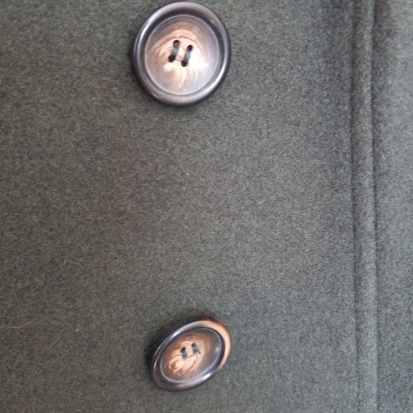 Dark forest green full length coat size 6 petite double-breasted Chadwick nwot - Picture 6 of 7